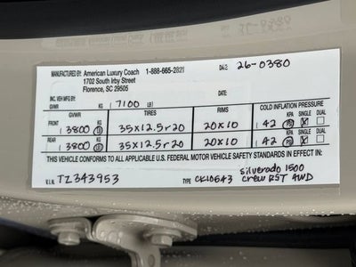 2026 Chevrolet Silverado 1500 RST ALC Z92 OFF ROAD